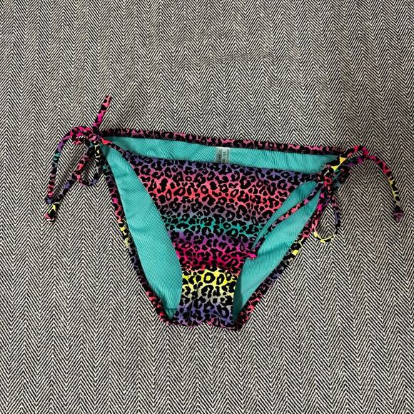 VICTORIA'S SECRET - Rainbow Ombre Cheetah Side Tie Bikini Bottoms - Picture 1 of 6